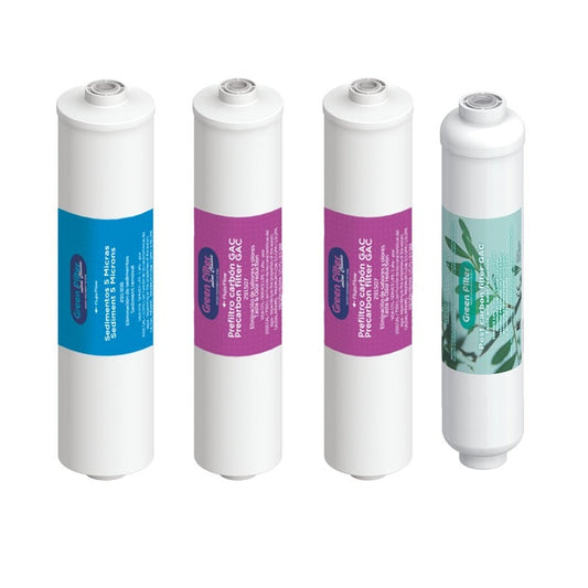 SET 4 FILTROS EN LINEA DE ROSCA 1/4-GREEN FILTER